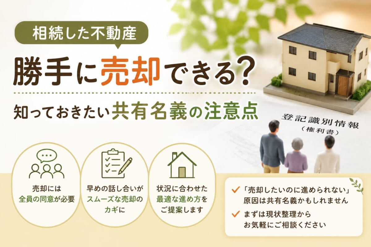 相続した不動産は勝手に売却できる？知っておきたい共有名義の注意点