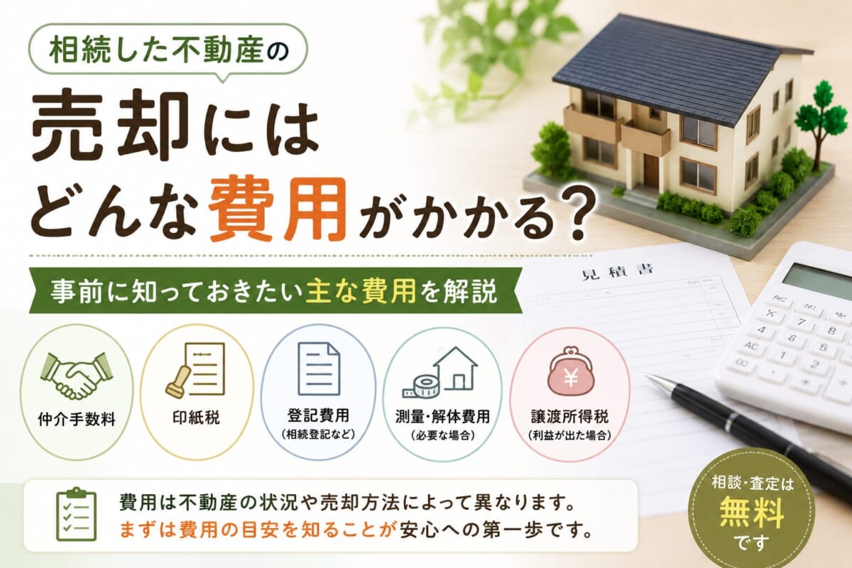 相続した不動産の売却にはどんな費用がかかる？事前に知っておきたい主な費用を解説
